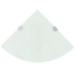 VIDAXL Etageres d'angle 2 pcs et supports chromes Verre Blanc 35x35 cm