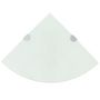 Voir la diapositive 1 : VIDAXL Etageres d'angle 2 pcs et supports chromes Verre Blanc 35x35 cm
