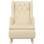 Voir la diapositive 3 : VIDAXL Fauteuil et pieds a bascule en bois d'hevea solide creme Tissu