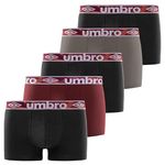 UMBRO Lot de 5 Boxers coton homme Uni. Coloris disponibles : Noir