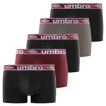 UMBRO Lot de 5 Boxers coton homme Uni. Coloris disponibles : Noir