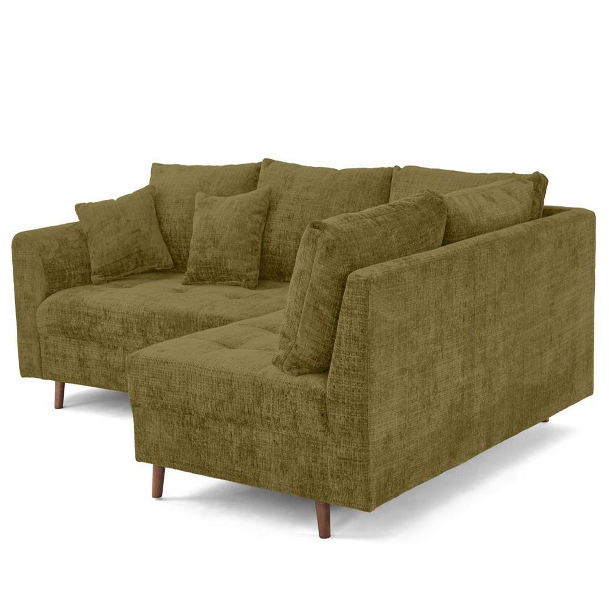 Voir la diapositive 5 : LISA DESIGN Rune - canapé d'angle droit 4 places en velours texturé