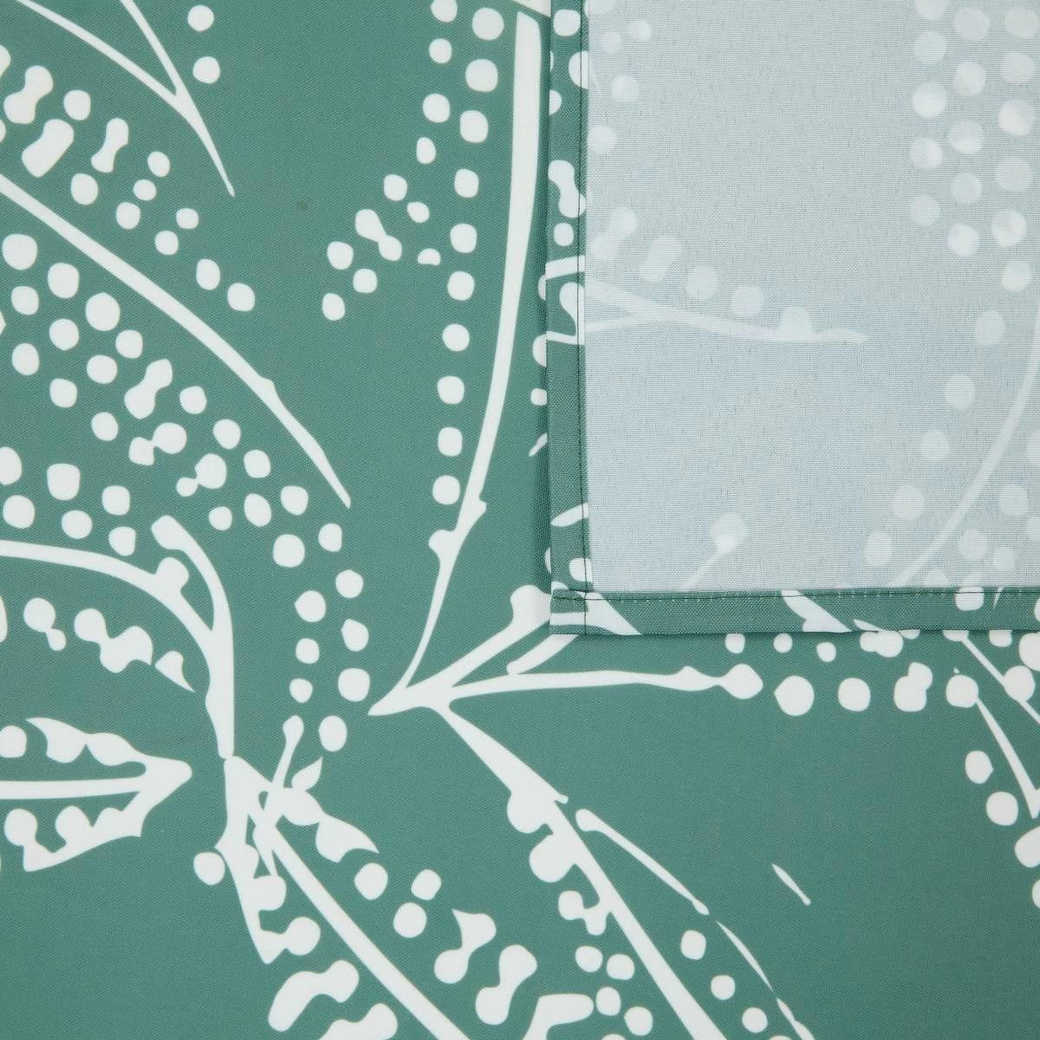 Voir la diapositive 2 : ATMOSPHERA Nappe antitache imprimée  tropical  140x240cm vert olive