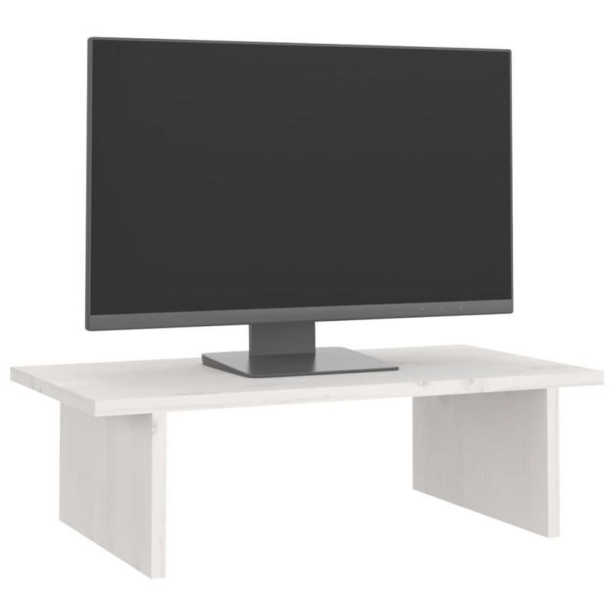 VIDAXL Support de moniteur Blanc 50x27x15 cm Bois de pin solide