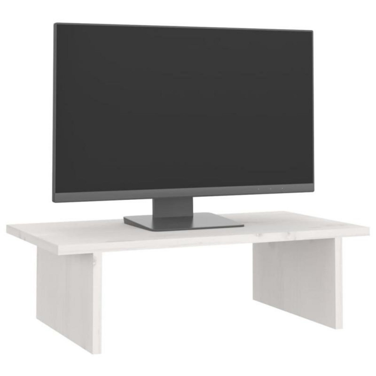 VIDAXL Support de moniteur Blanc 50x27x15 cm Bois de pin solide