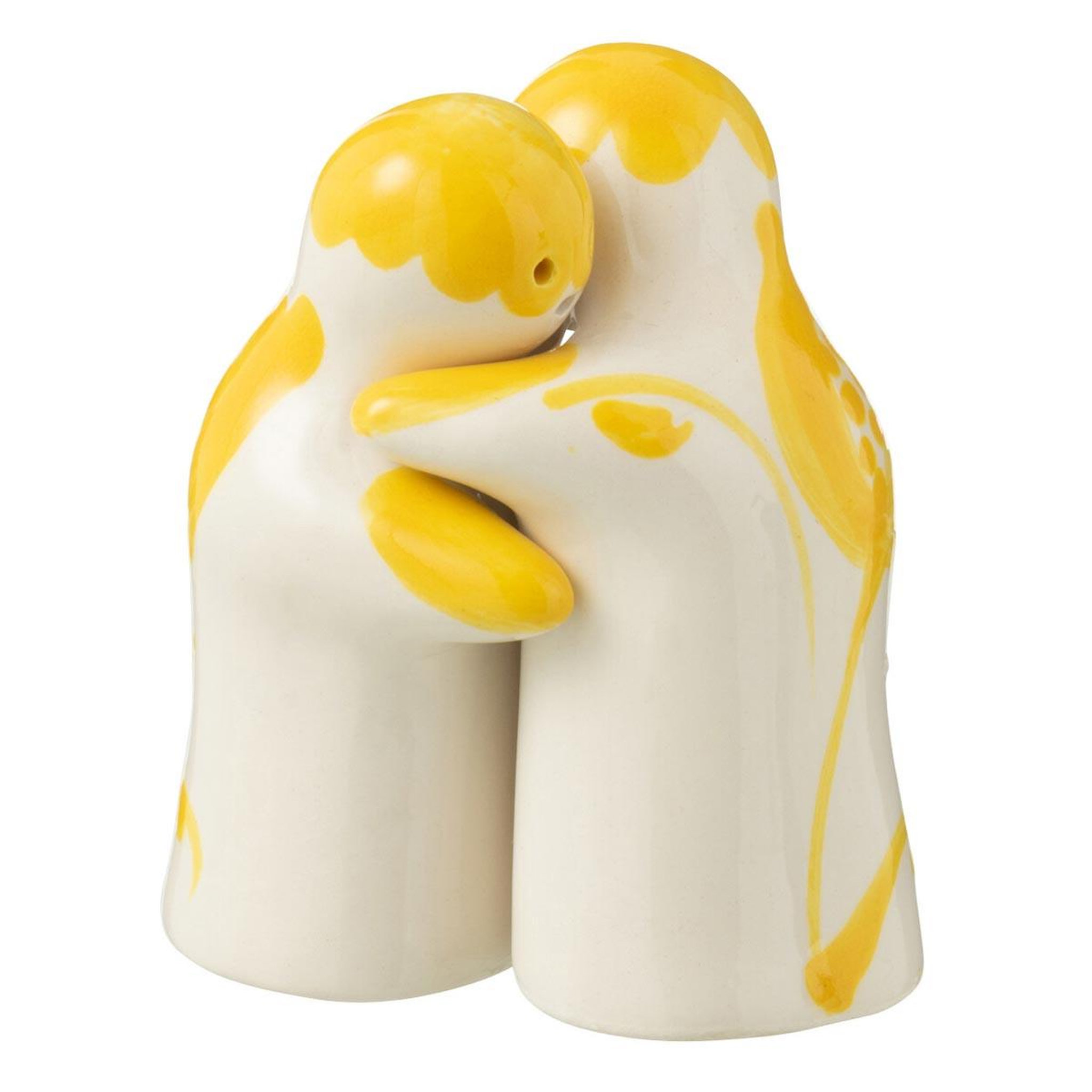 J-LINE Salière & poivrière en céramique  granada  8cm jaune