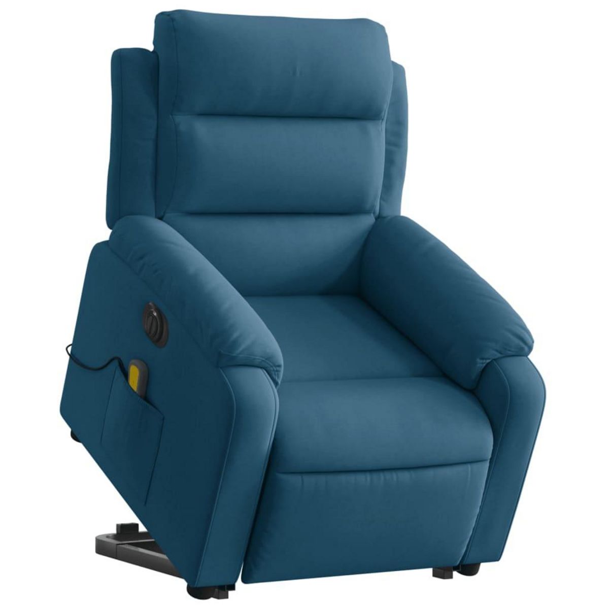 VIDAXL Fauteuil inclinable de massage electrique bleu velours