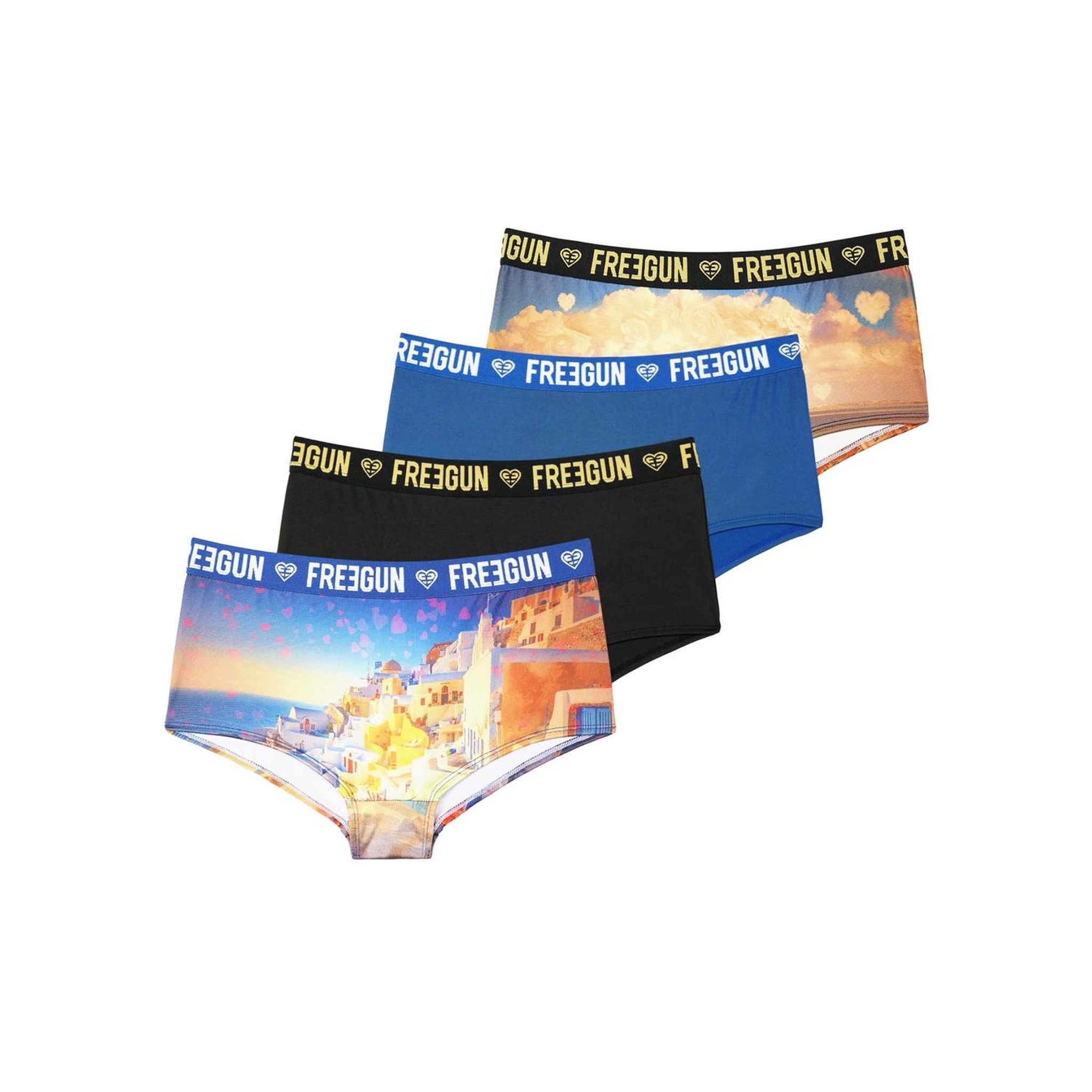 Voir la diapositive 1 : FREEGUN Lot de 4 Shortys fille Miss Freegun