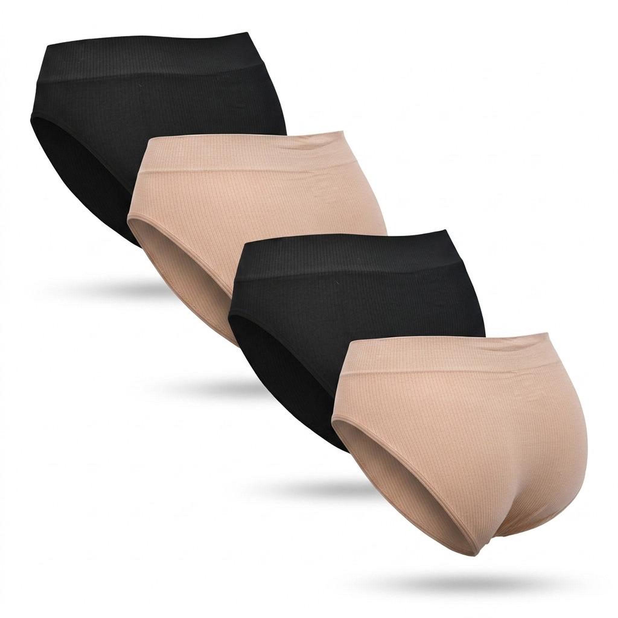 Voir la diapositive 4 : ROXY ROXY Culottes Seamless Côtelées x4 - Noir & Chair