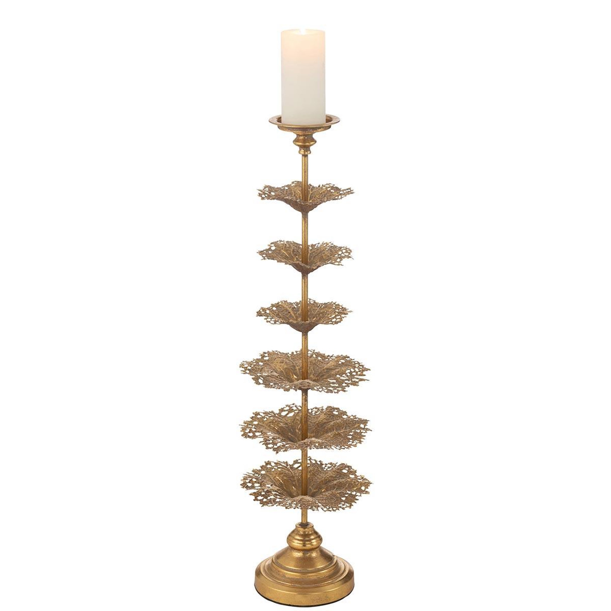 Voir la diapositive 2 : J-LINE Bougeoir déco en métal  arbre  79cm or