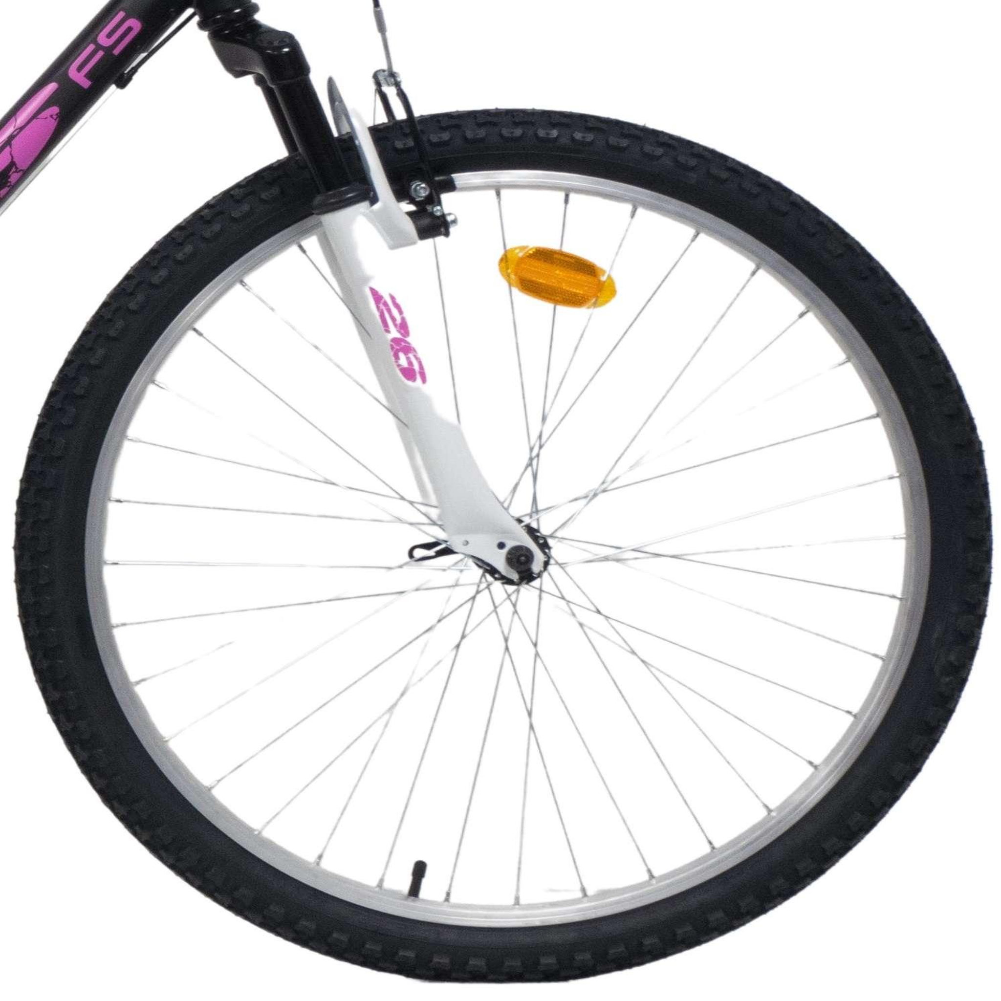 Voir la diapositive 4 : Vélo VTT 26'' - Modèle Tout Suspendu Femme Twister - 18 Vitesses - Poignées Tournantes - Freins V-Brake & Jantes en aluminium