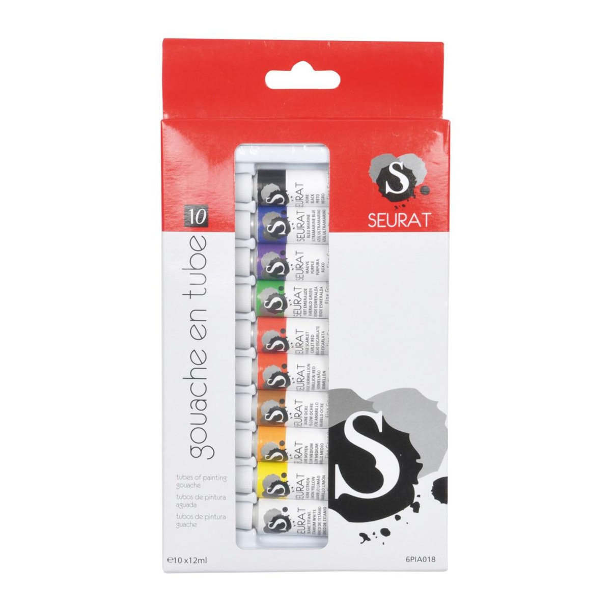 Paris Prix Lot de 10 Tubes de Gouache  Toile  12ml Blanc