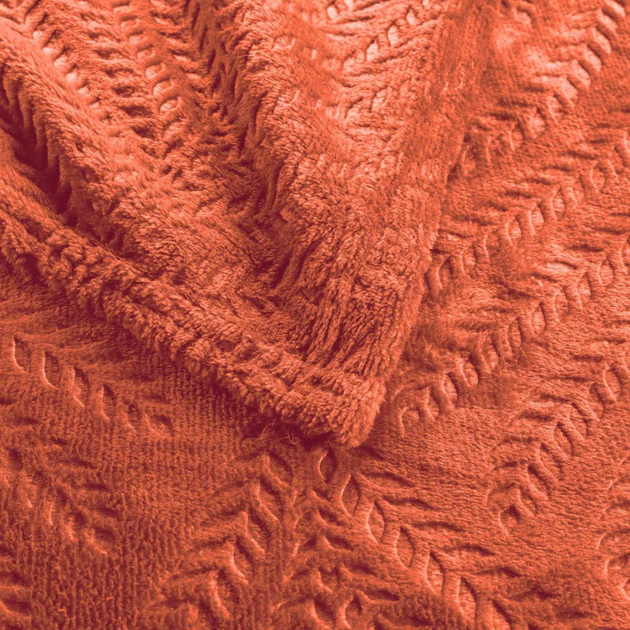 Voir la diapositive 2 : Douceur d'Intérieur Plaid uni en flanelle  nelia  125x150cm terracotta
