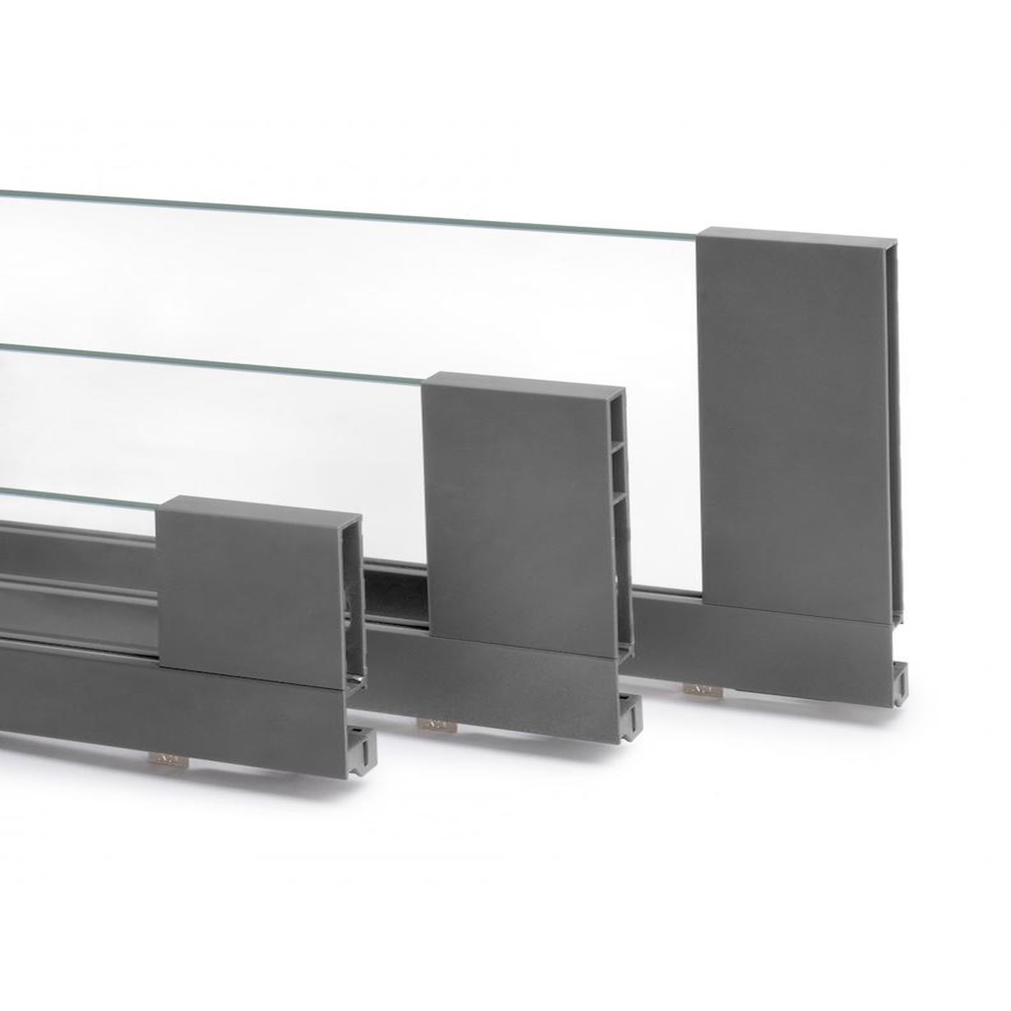 EMUCA SRL Tiroir extérieur Vertex 40 kg hauteur 178 mm - côtés en verre- 450- Gris anthracite