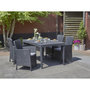 Voir la diapositive 2 : Keter Table de jardin - rectangulaire - gris graphite - en résine - 6 personnes - Girona - Allibert by KETER