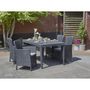 Voir la diapositive 2 : Keter Table de jardin - rectangulaire - gris graphite - en résine - 6 personnes - Girona - Allibert by KETER