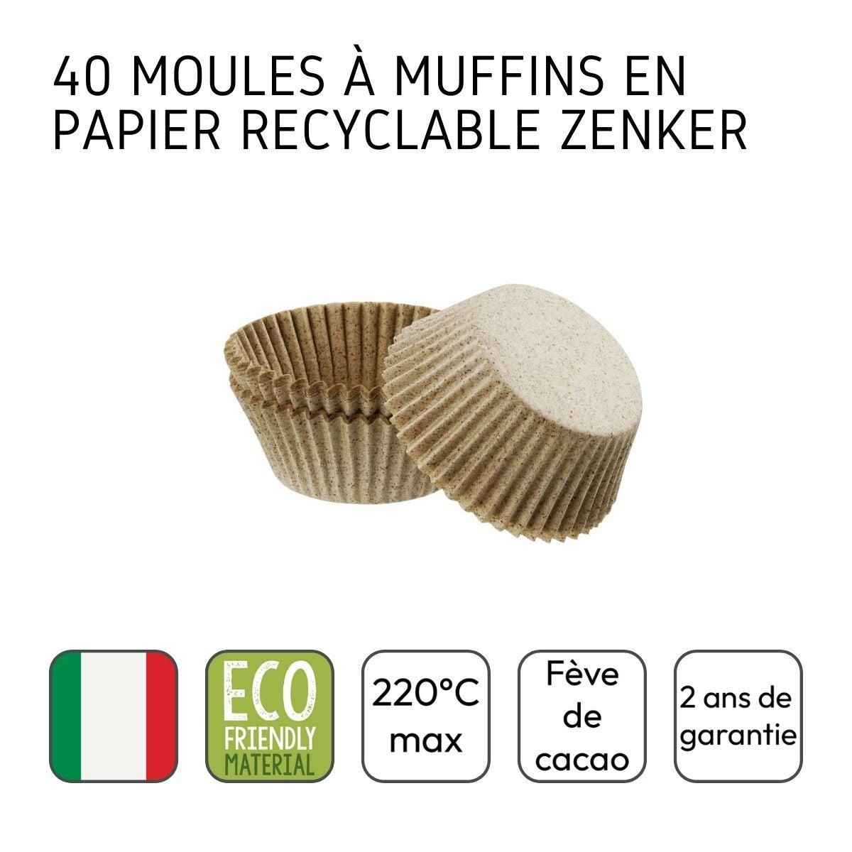 ZENKER Lot de 40 moules à muffins en papier 7 cm Zenker Smart Pastry