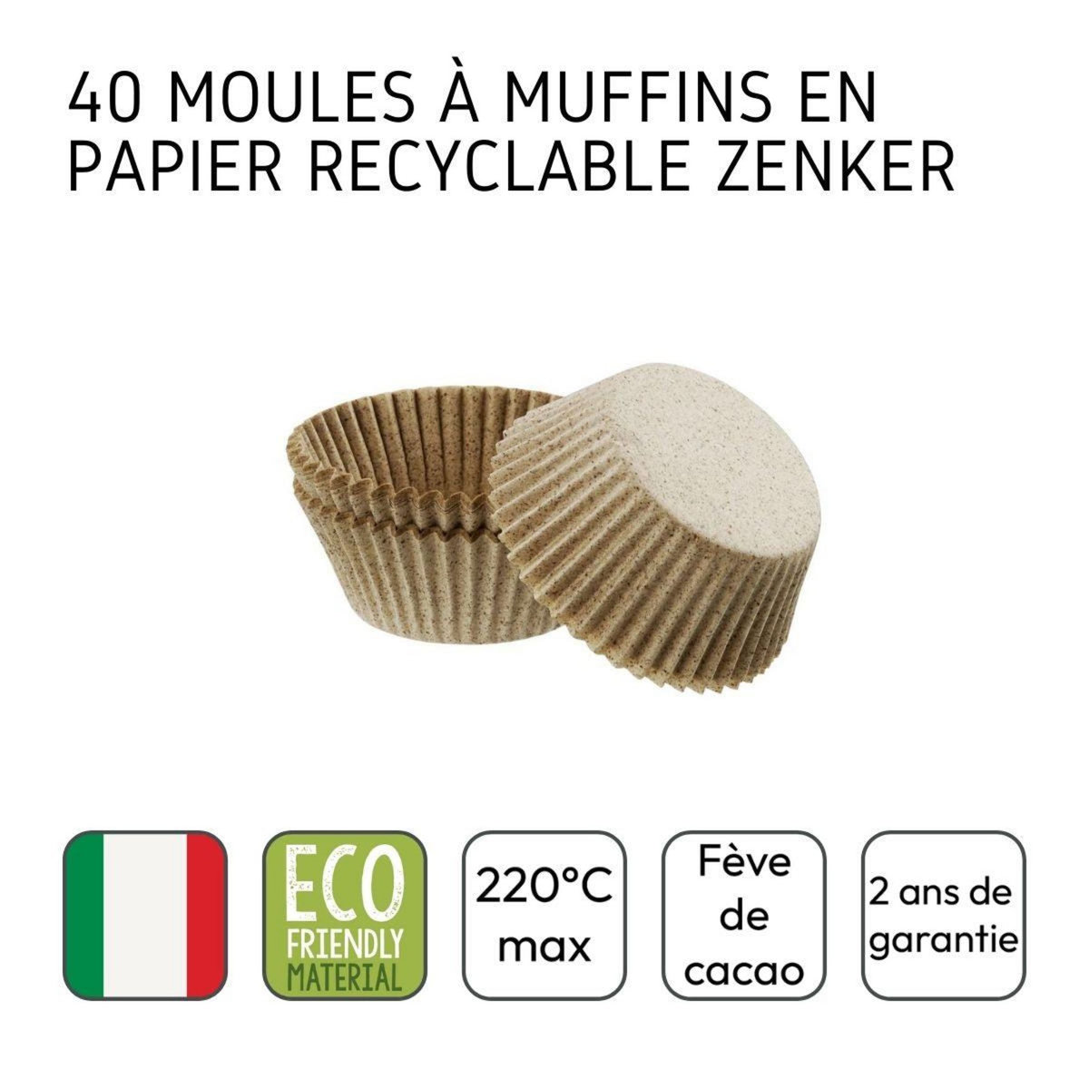 ZENKER Lot de 40 moules à muffins en papier 7 cm Zenker Smart Pastry