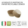 Voir la diapositive 4 : ZENKER Lot de 40 moules à muffins en papier 7 cm Zenker Smart Pastry