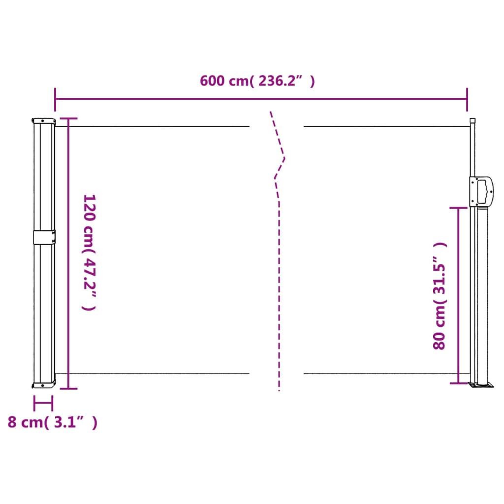 Voir la diapositive 6 : VIDAXL Auvent lateral retractable bleu 120x600 cm