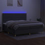 Voir la diapositive 4 : VIDAXL Sommier a lattes de lit et matelas et LED Gris fonce 200x200 cm