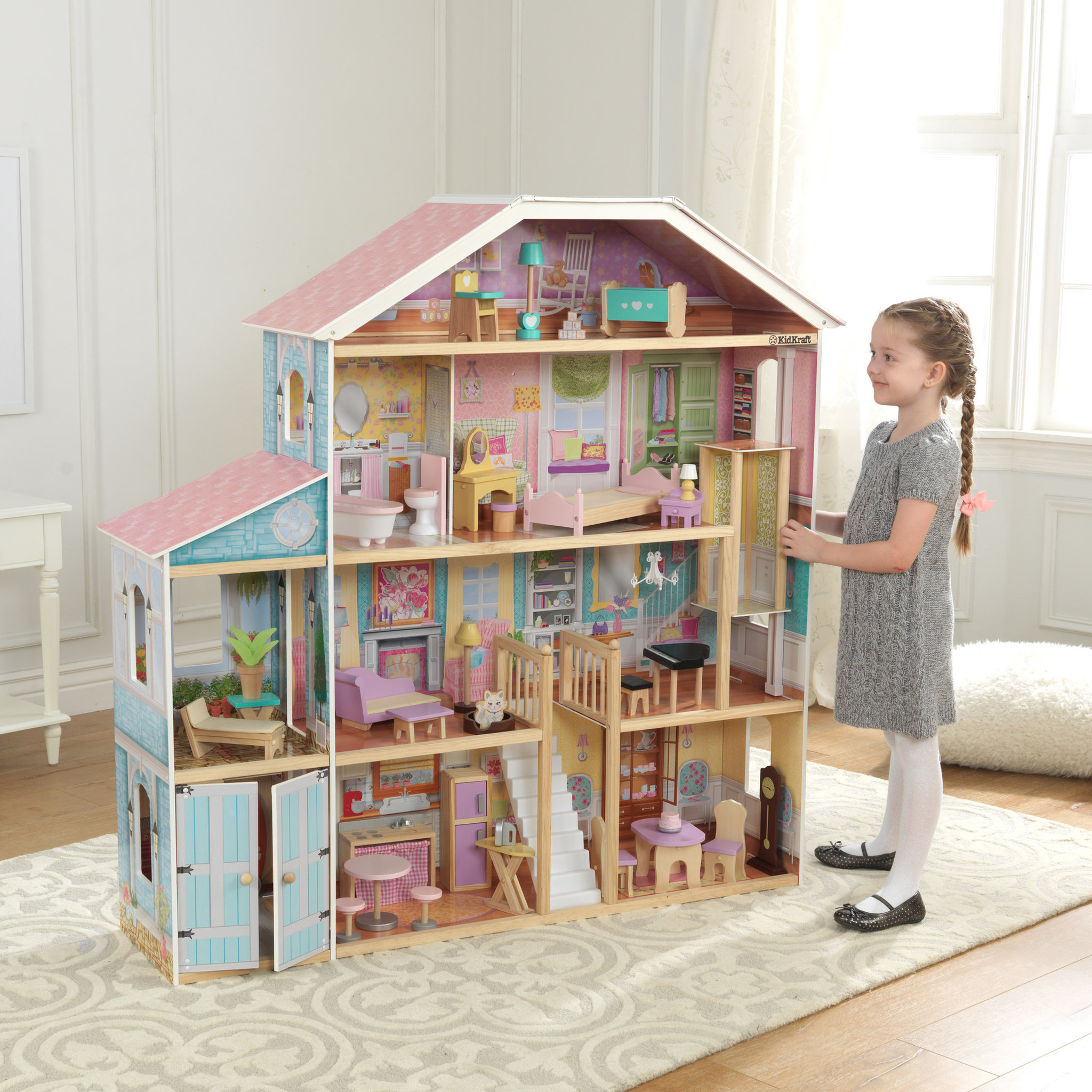 Voir la diapositive 4 : Kidkraft Maison de poupées en bois grande vue