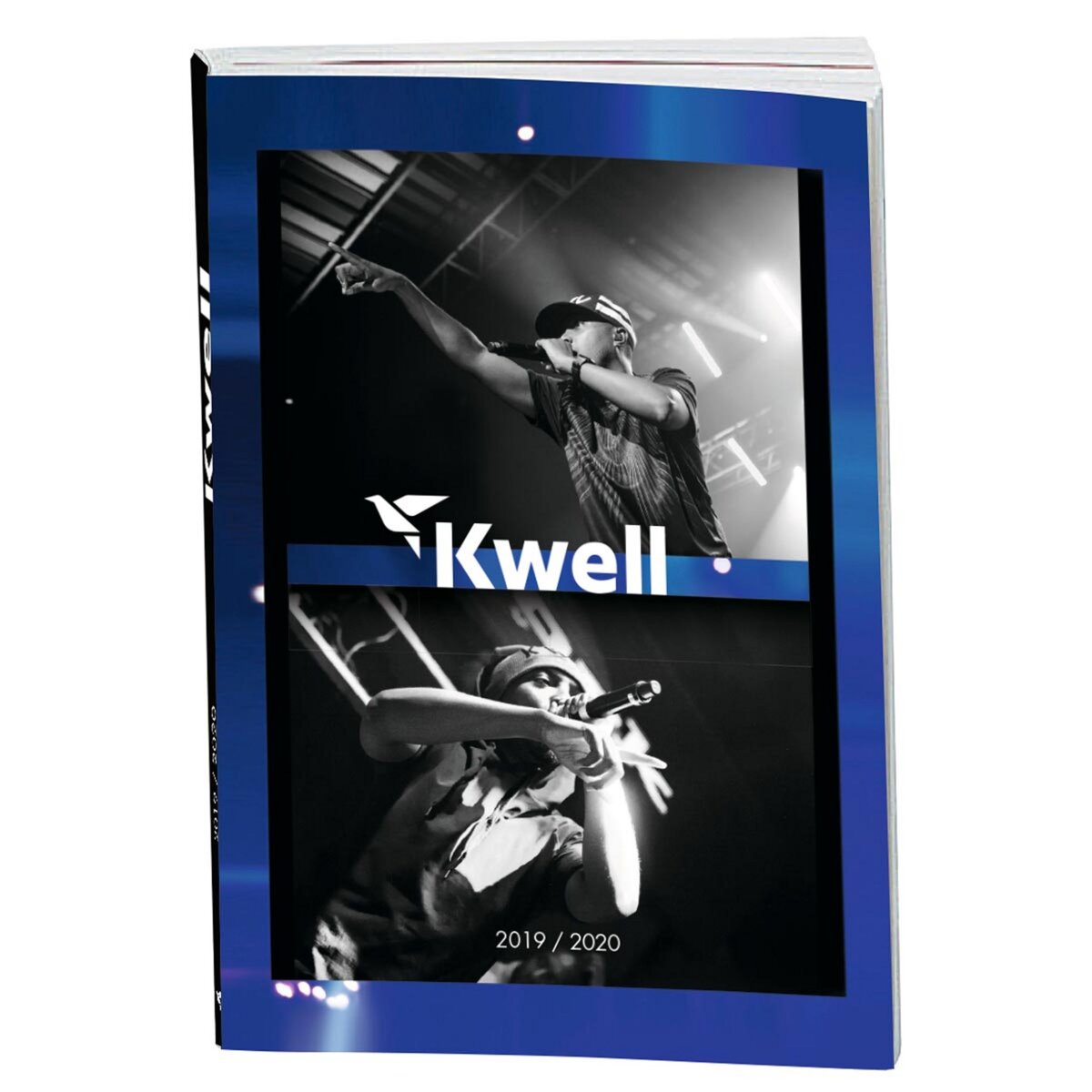 kwell  Agenda scolaire journalier 12x17cm - couverture souple - bleu et gris Soprano 2019-2020