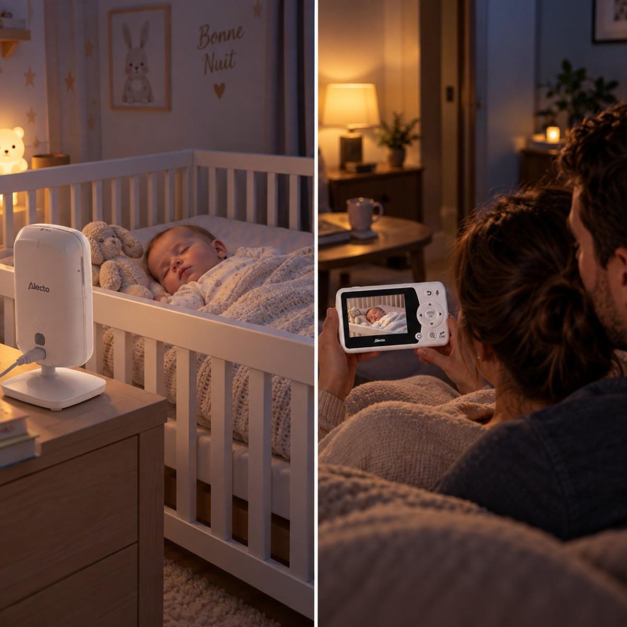 Voir la diapositive 4 : ALECTO Babyphone vidéo Caméra écran couleur 2,4 pouces Vision nocturne VOX Interphone Portée 50 m Alecto