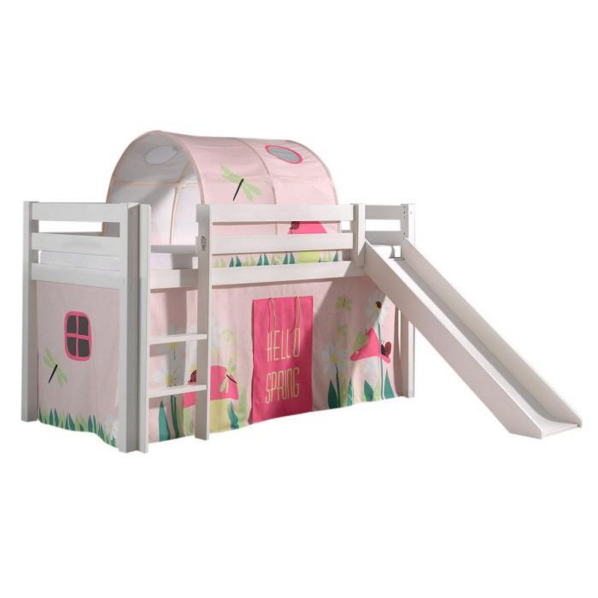 Paris Prix Pack - Lit Enfant, Toboggan, Tente & Tunnel  Pino Spring  Blanc