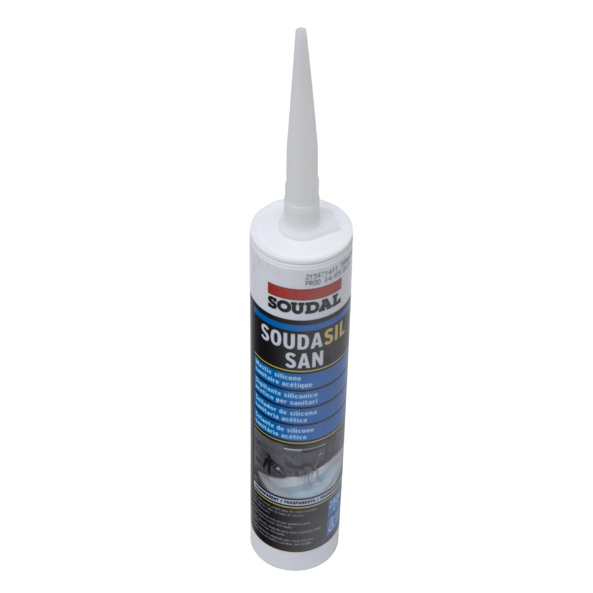 Voir la diapositive 3 : Soudal Cartouche sanitaire transparent 280ml Soudal