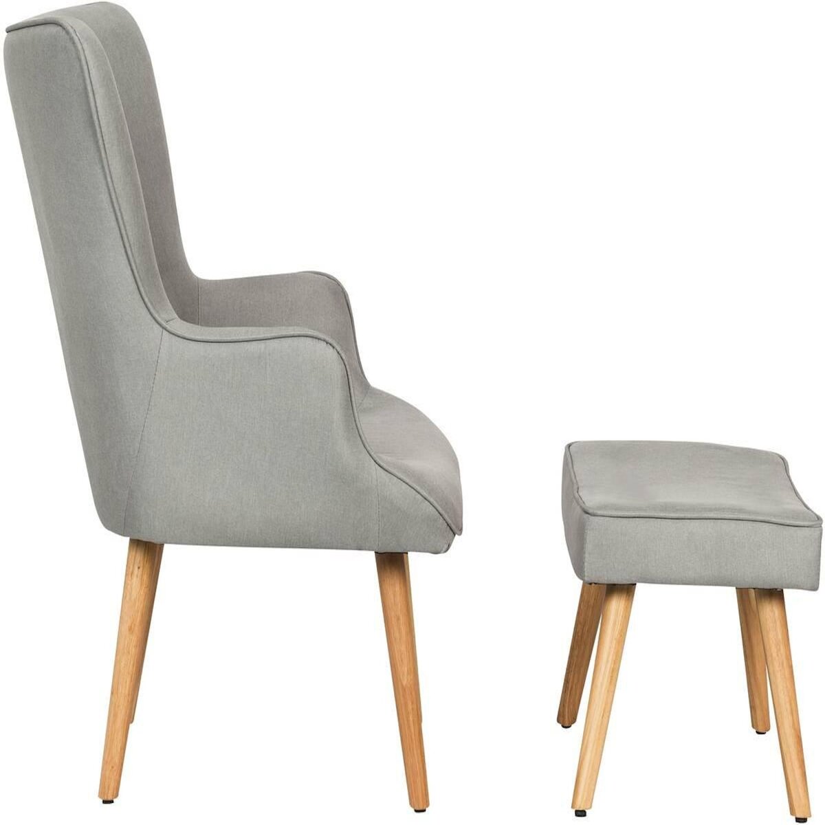 Habitat et Jardin Fauteuil style scandinave en tissu  Odense  - 1 place - Gris clair