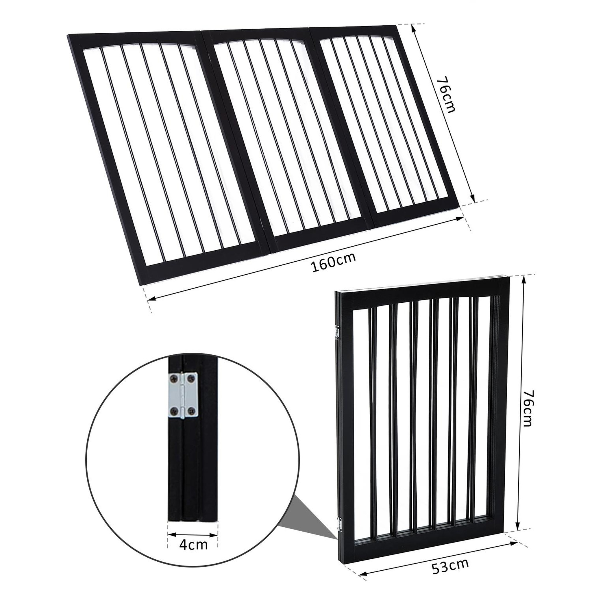 Voir la diapositive 3 : PAWHUT Barrière modulable pliable barrière de sécurité 160l x 76h cm mdf