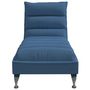 Voir la diapositive 4 : VIDAXL Chaise longue avec coussins bleu tissu