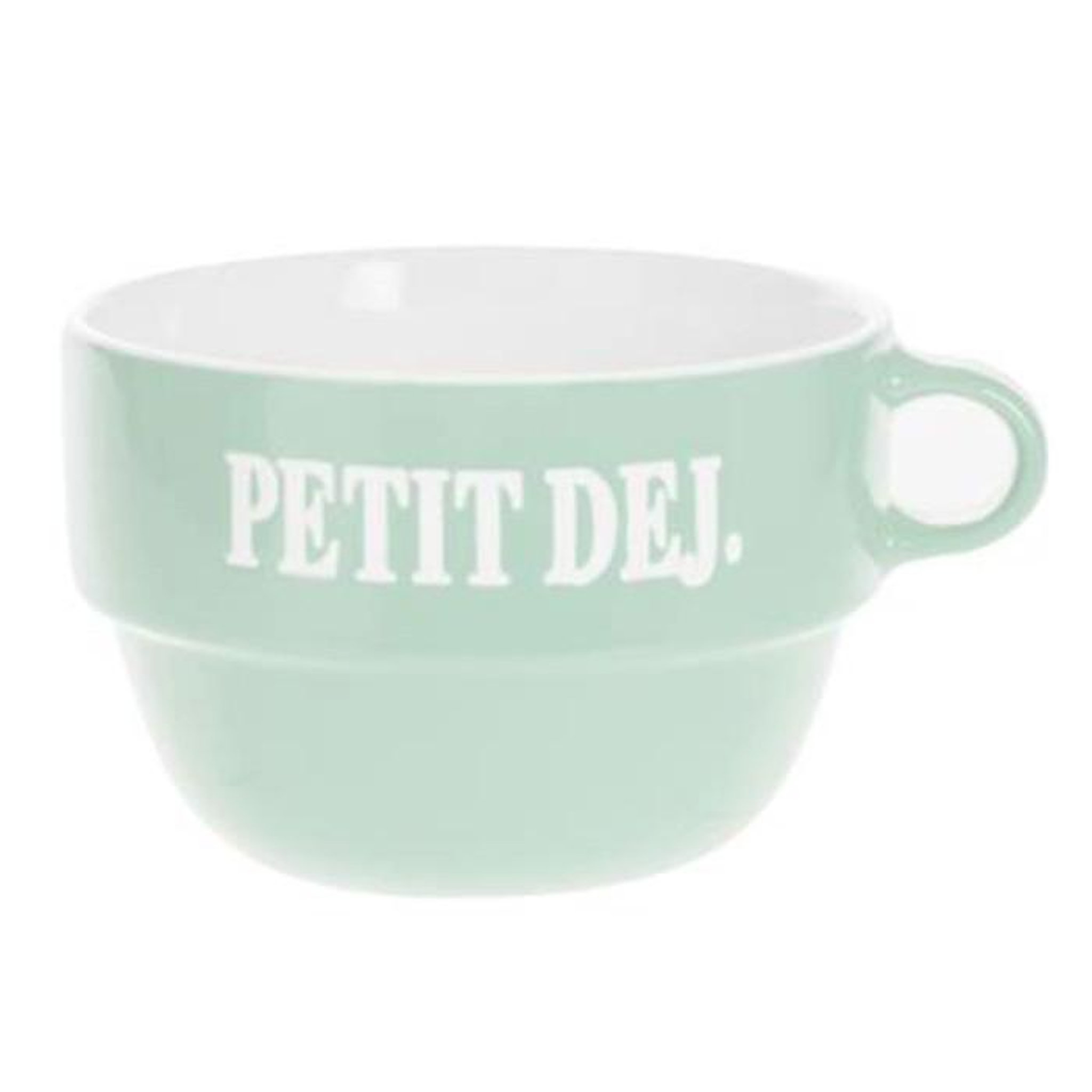 Voir la diapositive 2 : SECRET DE GOURMET Lot de 6 tasses en faïence  coloroma  62cl menthe