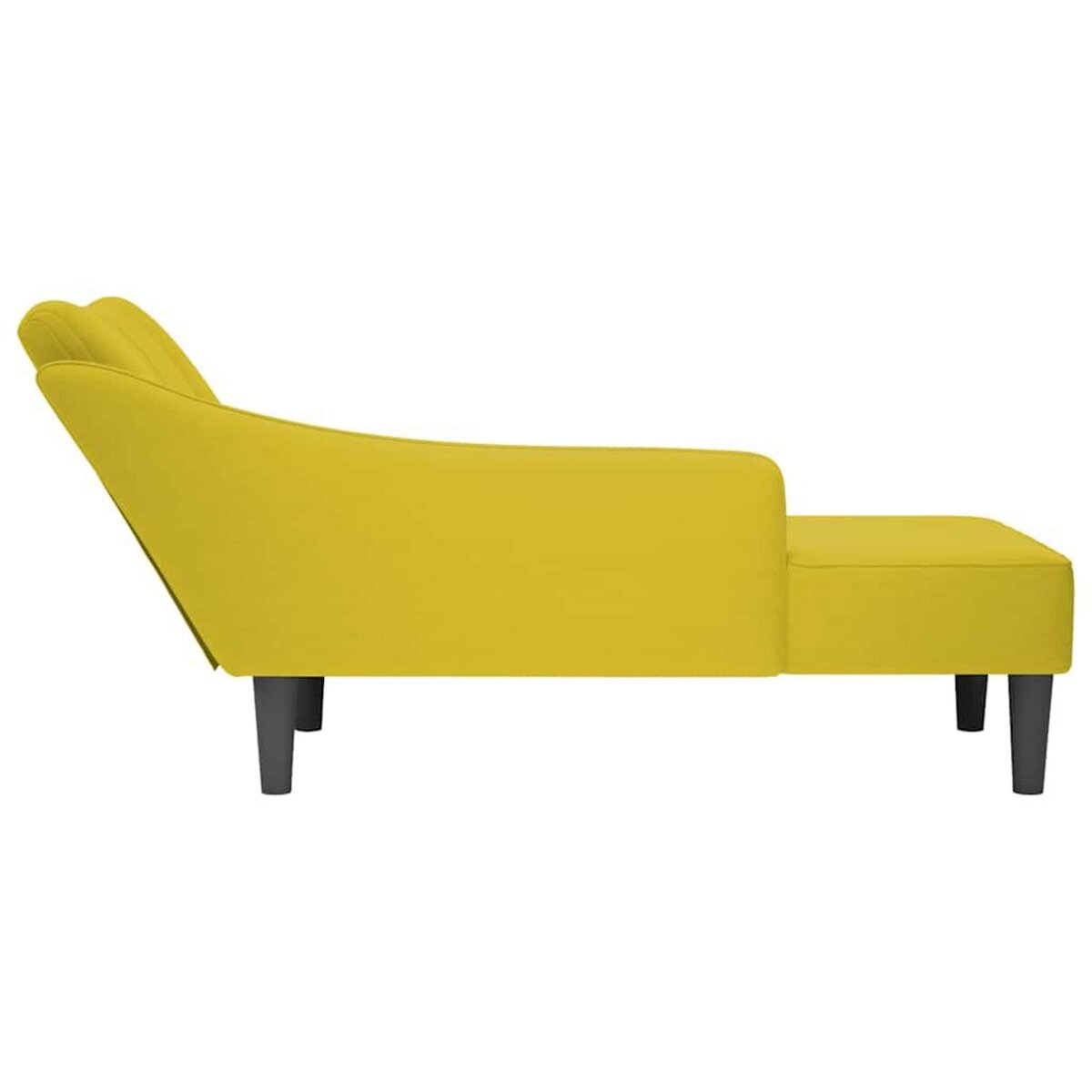 VIDAXL Fauteuil long avec accoudoir droit jaune velours