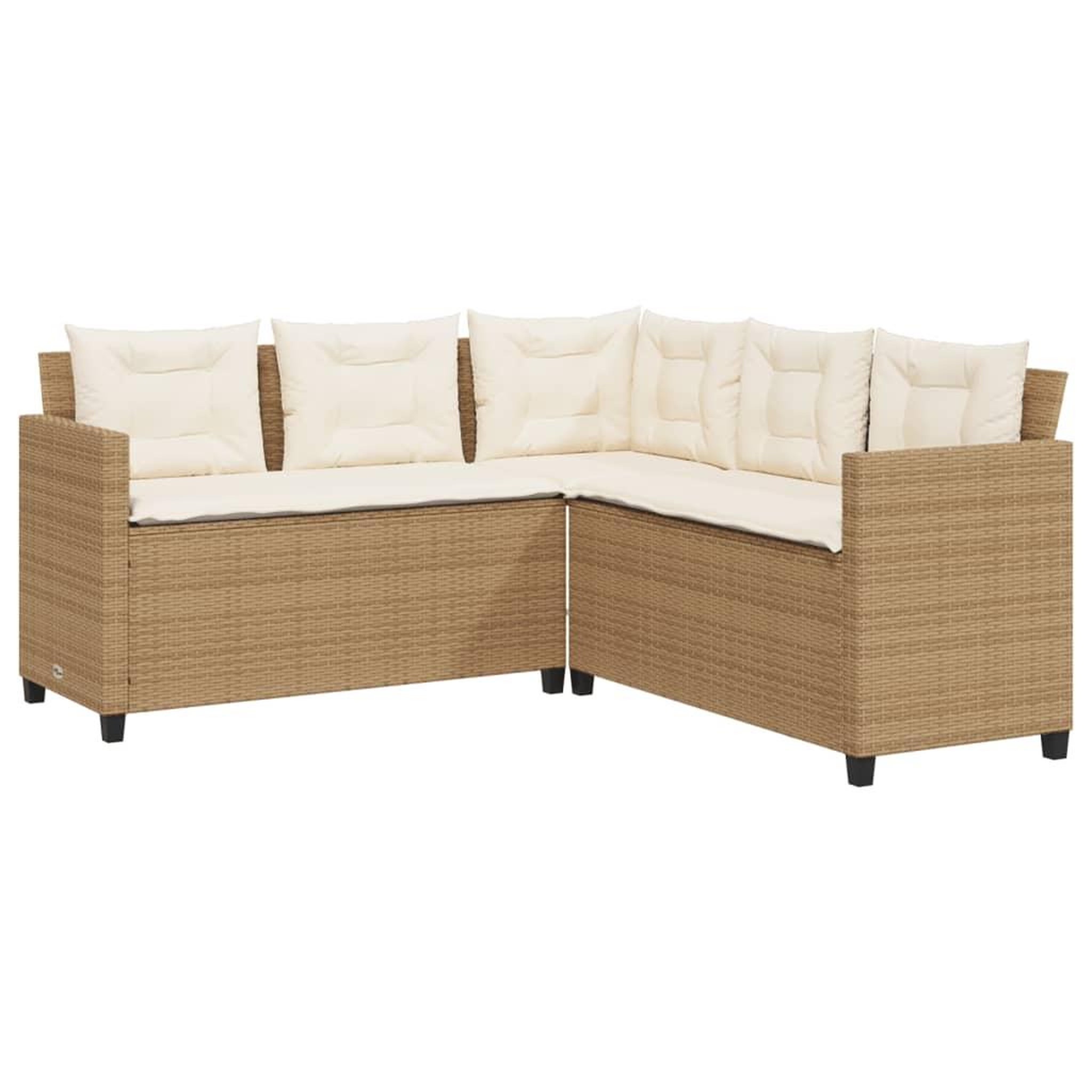 Voir la diapositive 5 : VIDAXL Canape de jardin avec table et coussins en forme de L beige