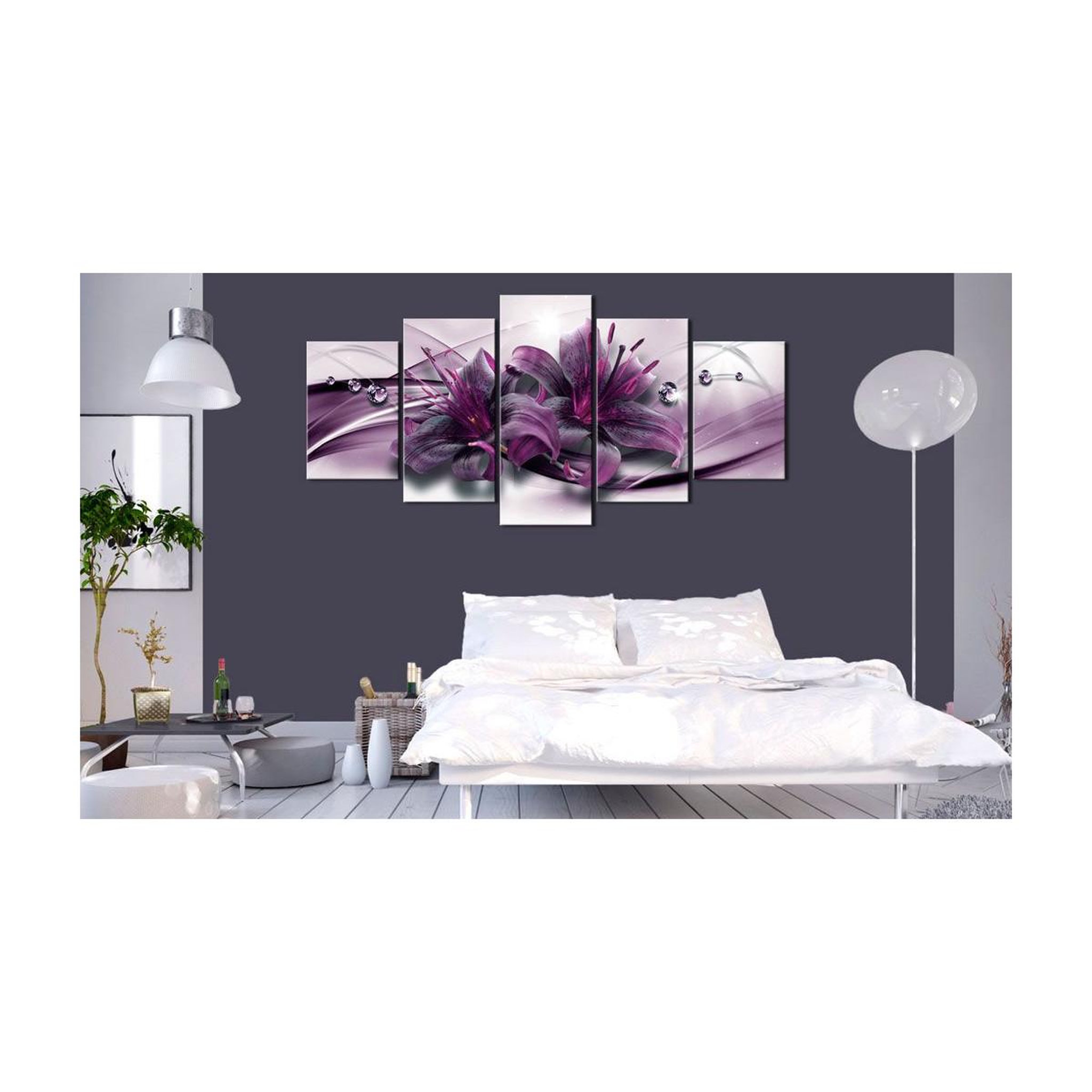 Voir la diapositive 2 : Paris Prix Tableau imprimé  violet lily