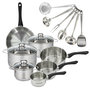 Voir la diapositive 1 : Fackelmann Set 1 poêle 24 cm 3 casseroles 12 16 20 cm, 3 faitouts 16, 20 et 24 cm en inox et 6 ustensiles inox Fackelmann Geneva