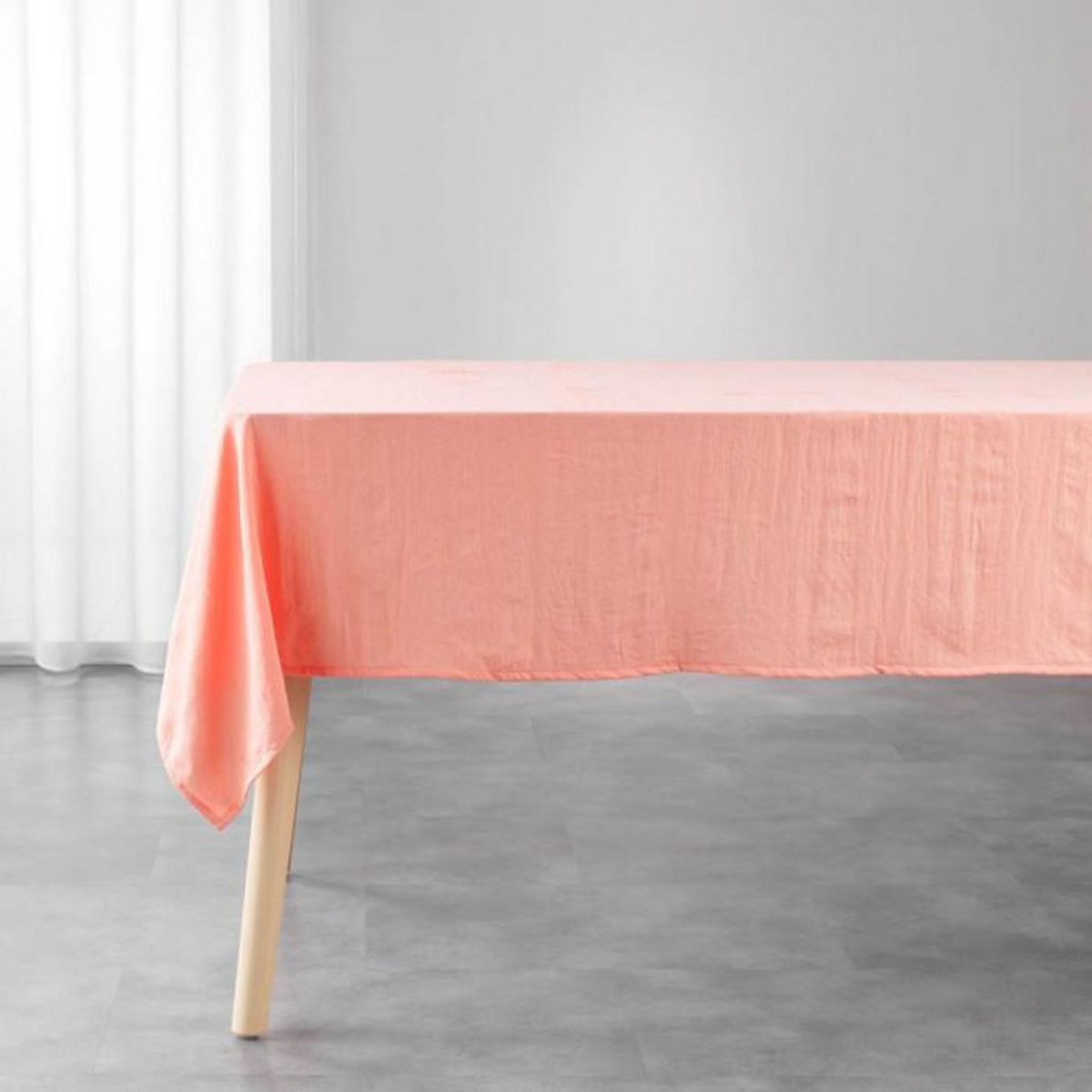 Paris Prix Nappe Microfibre  Suzy  140x240cm Corail