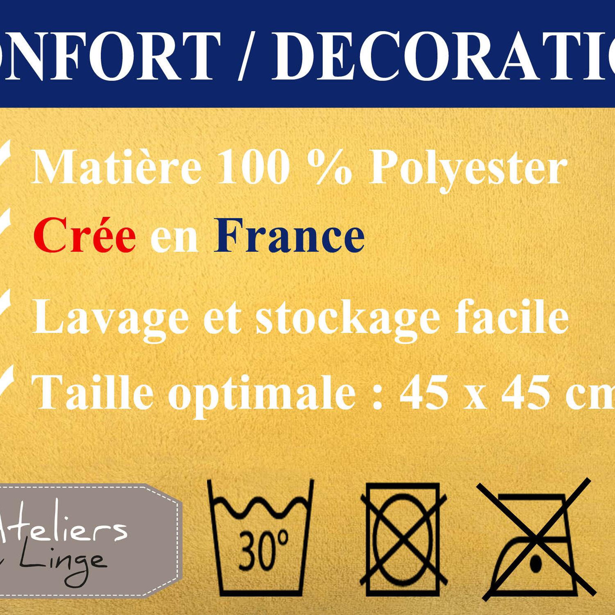 Voir la diapositive 2 : Les Ateliers du Linge Coussin imprime 100% polyester melly