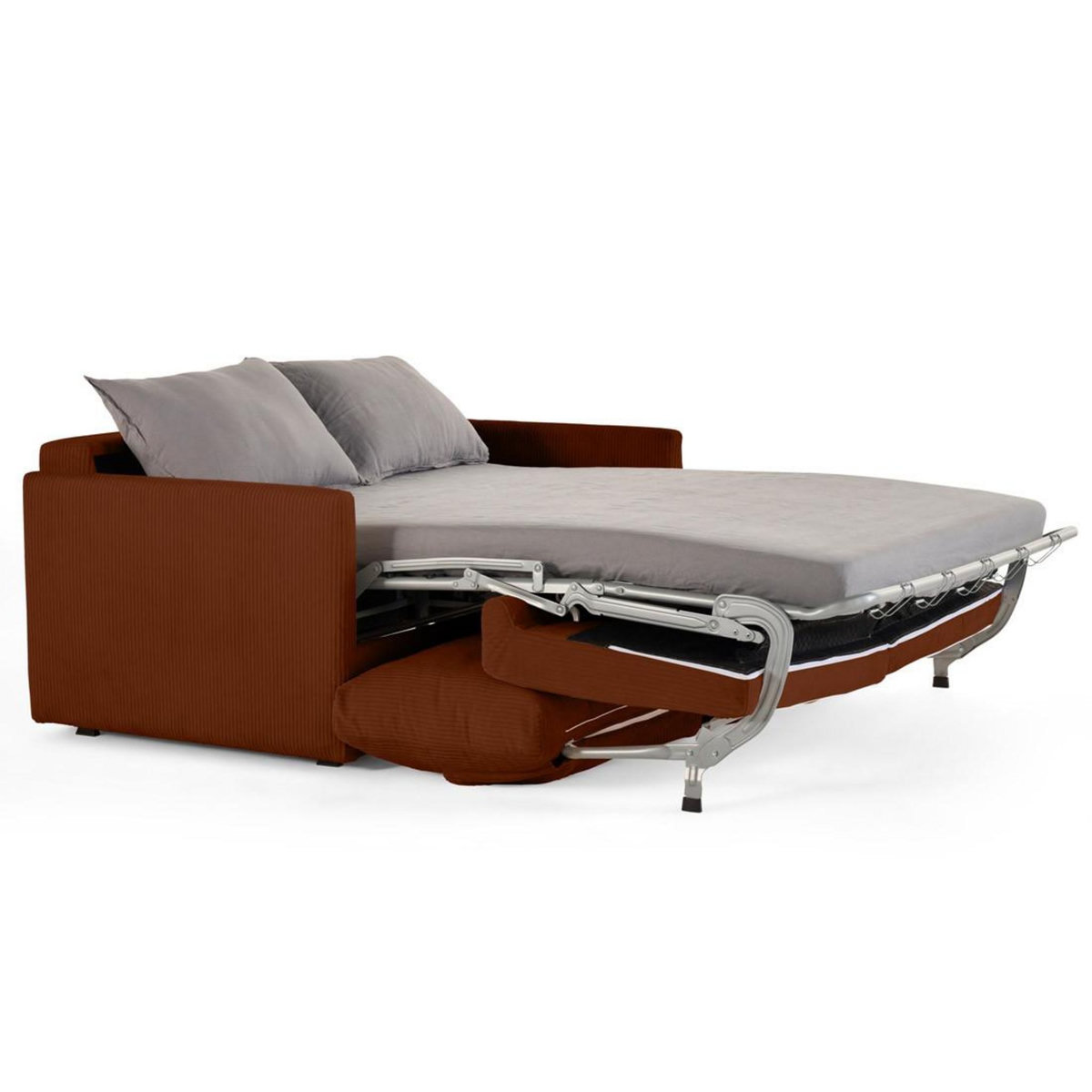 BEST MOBILIER Ottawa - canapé 3 places convertible express couchage quotidien 140 cm matelas 12 cm en velours côtelé