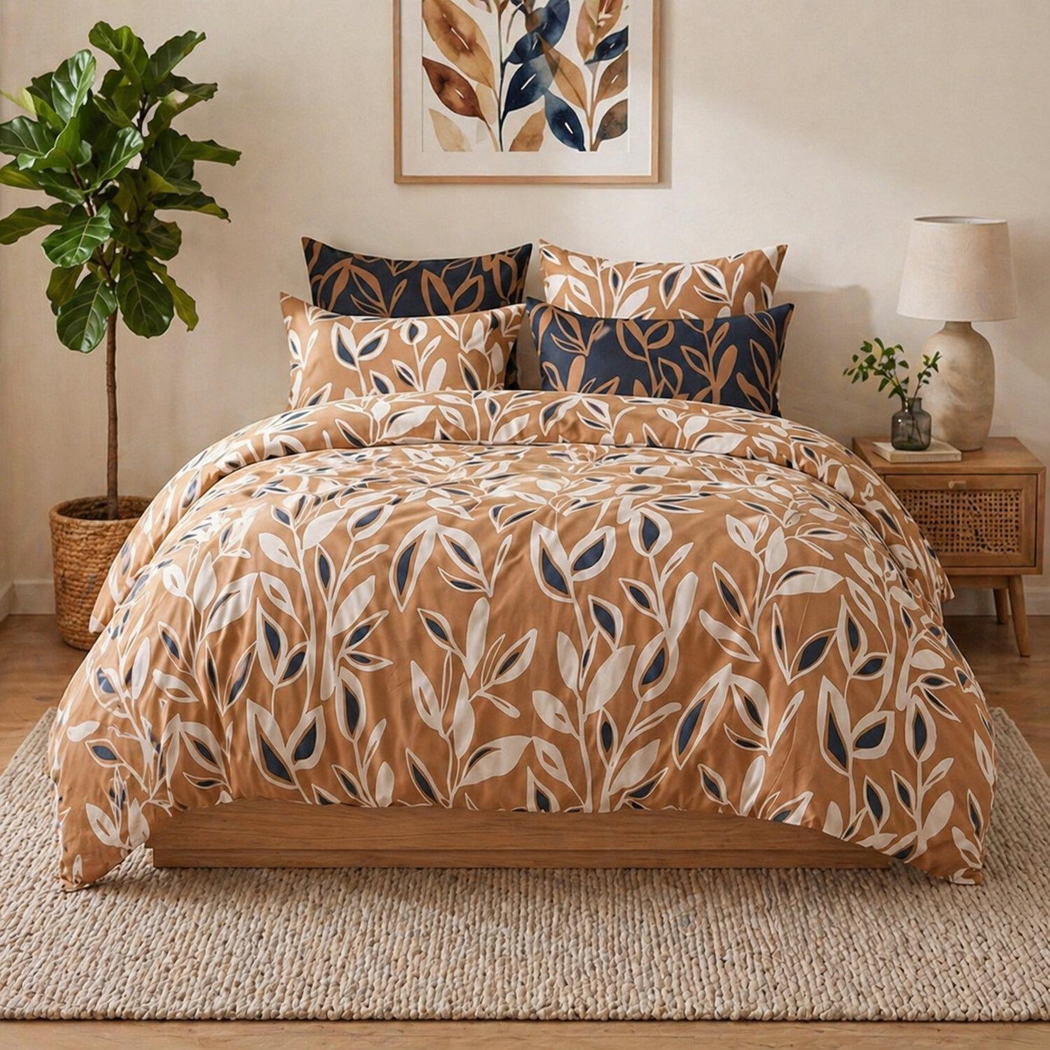 Voir la diapositive 2 : ATELIER DU COTON Parure housse de couette en coton 57 fils linda