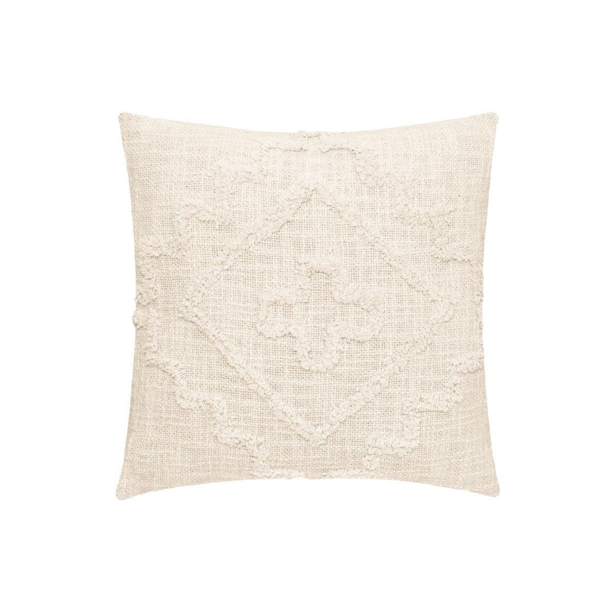ATMOSPHERA Coussin déco tufté  inca  40x40cm ivoire