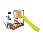 Axi House Tour Vicky avec bac à sable toboggan vert citron