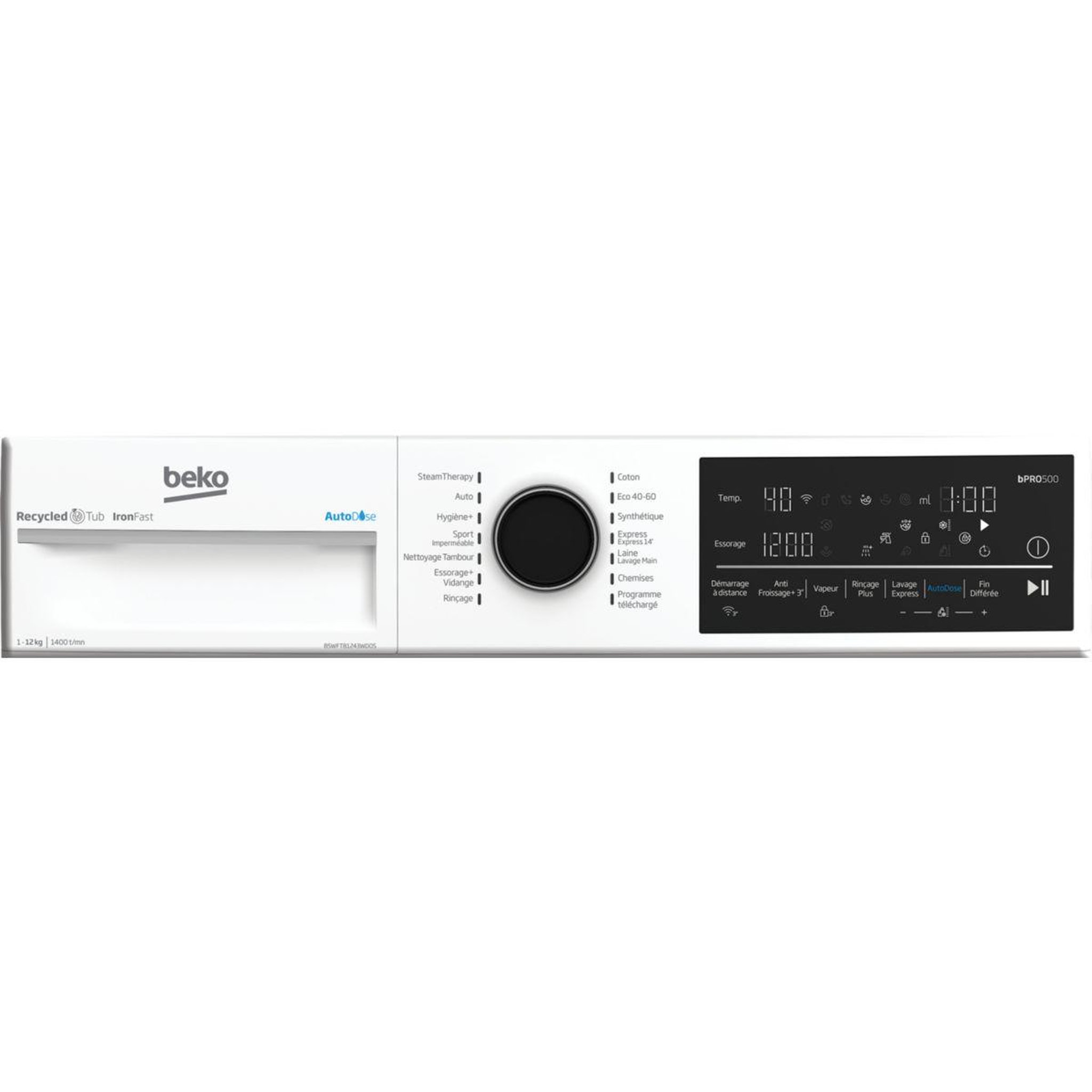 Voir la diapositive 5 : Beko Lave linge hublot B5WFT81243WDOS