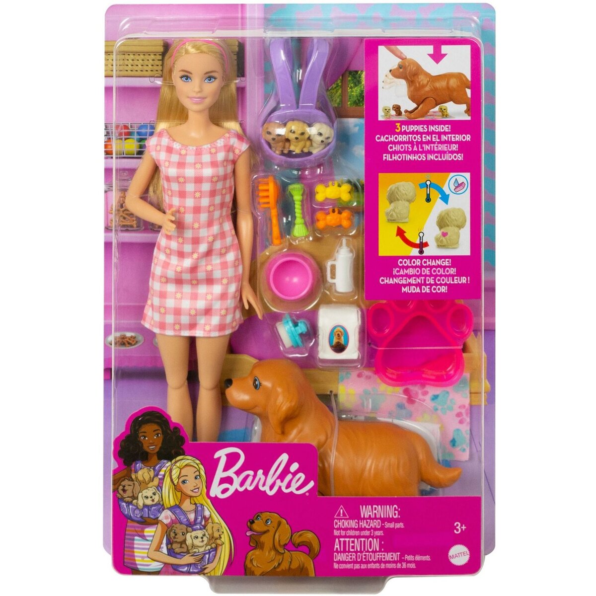 BARBIE Poupée Barbie naissance des chiots