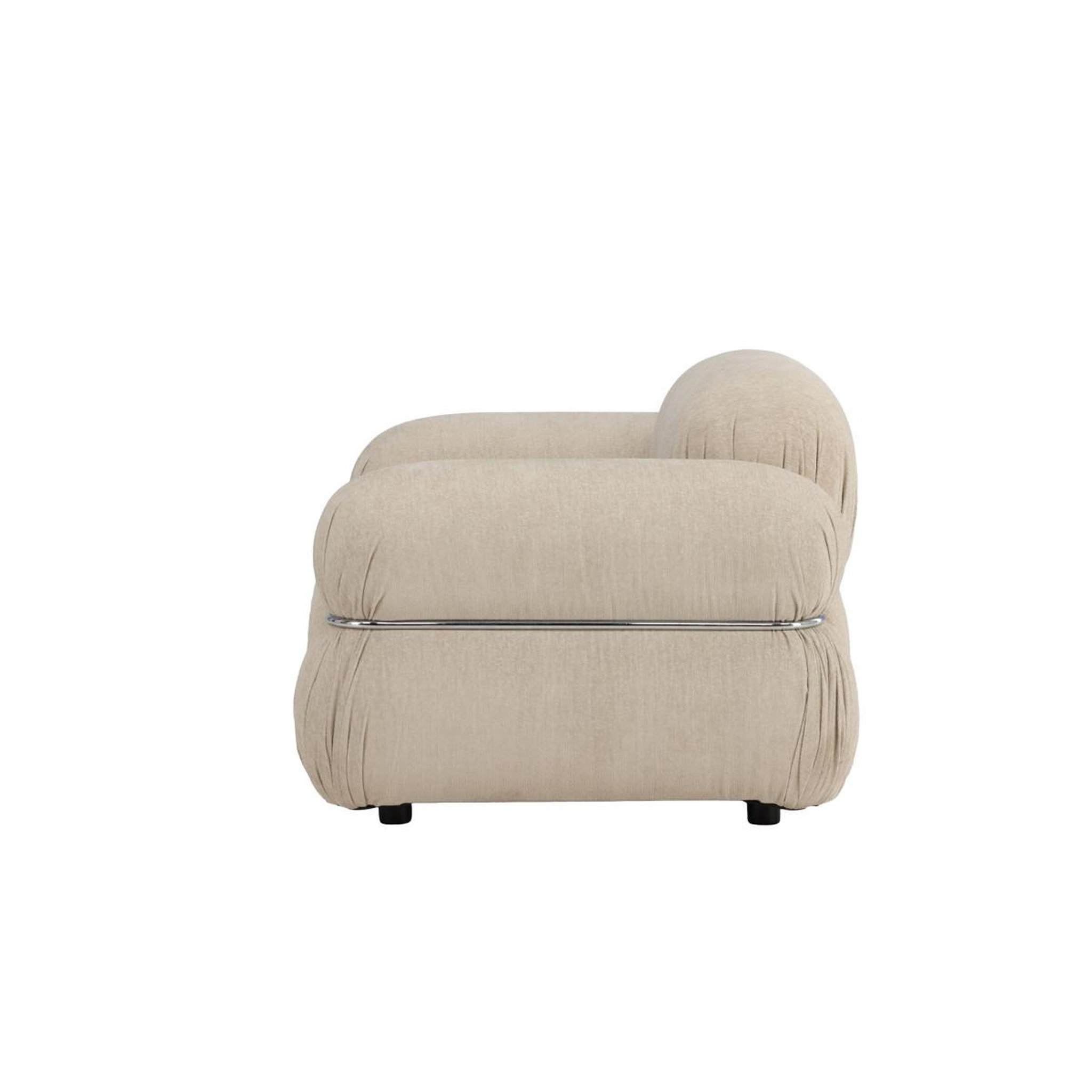 Voir la diapositive 5 : Paris Prix Fauteuil capitonné design  mika  120cm beige