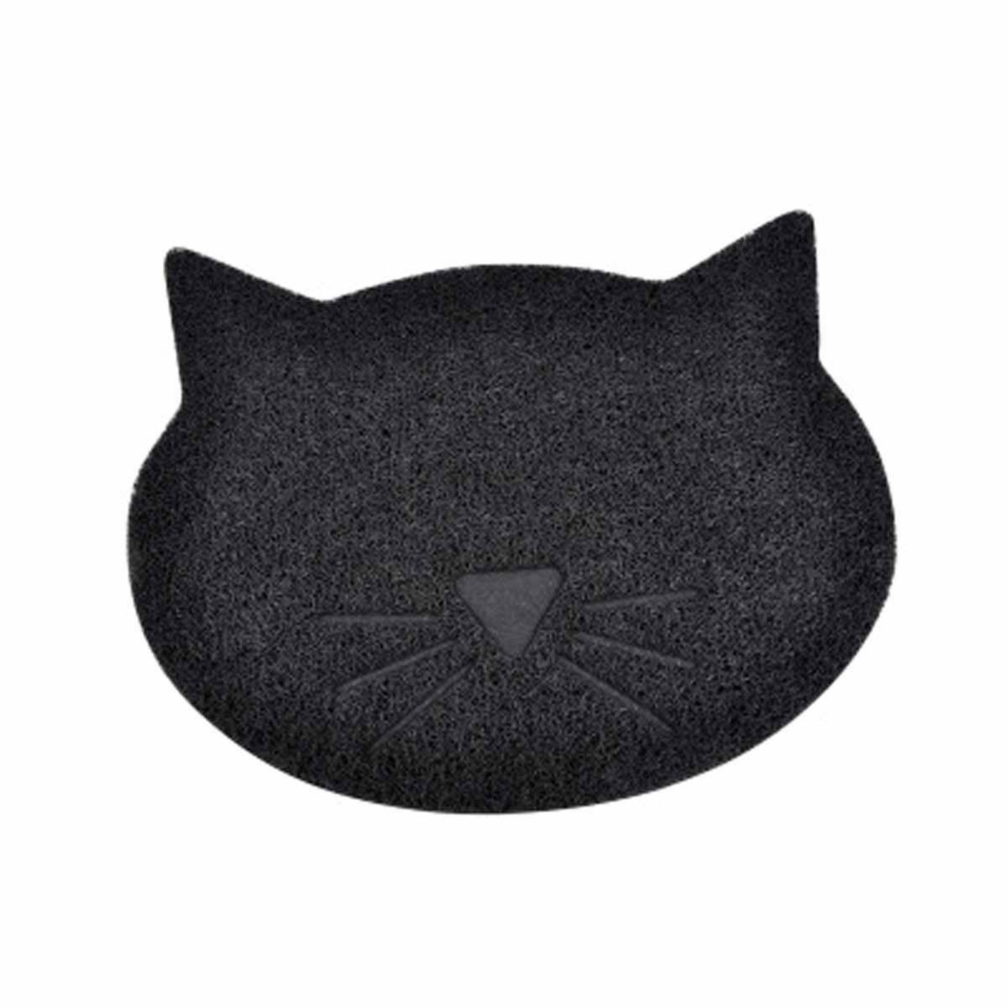 LOVE STORY Tapis repas pour chat  tête de chat  43cm noir