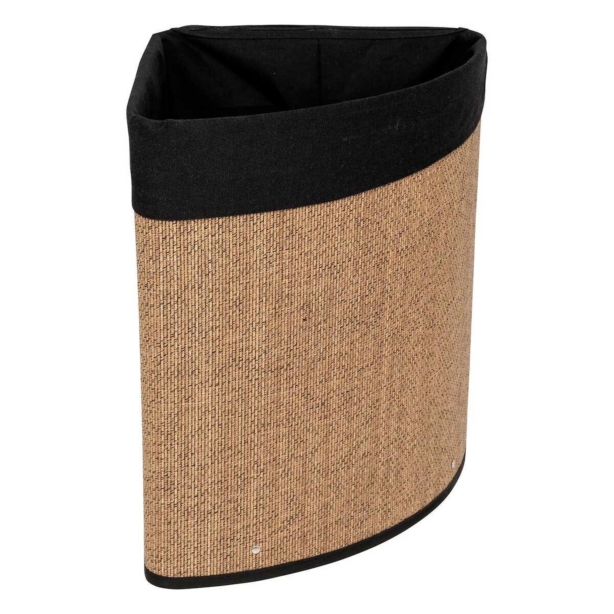 Voir la diapositive 2 : FIVE Panier à linge d'angle en bambou  tony  48l naturel