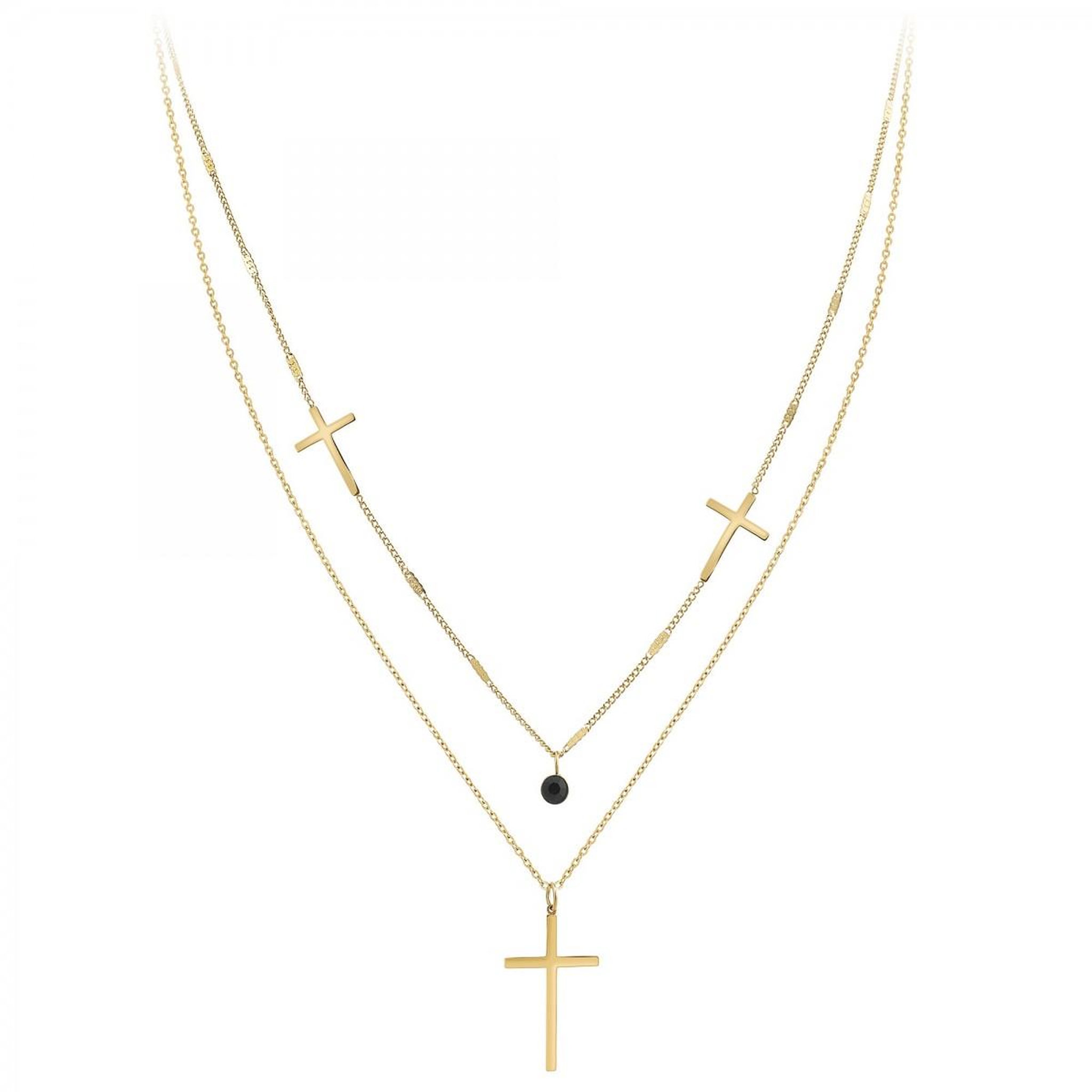 Voir la diapositive 1 : SC BOHEME Collier croix par SC Bohème orné d'un Cristal scintillant
